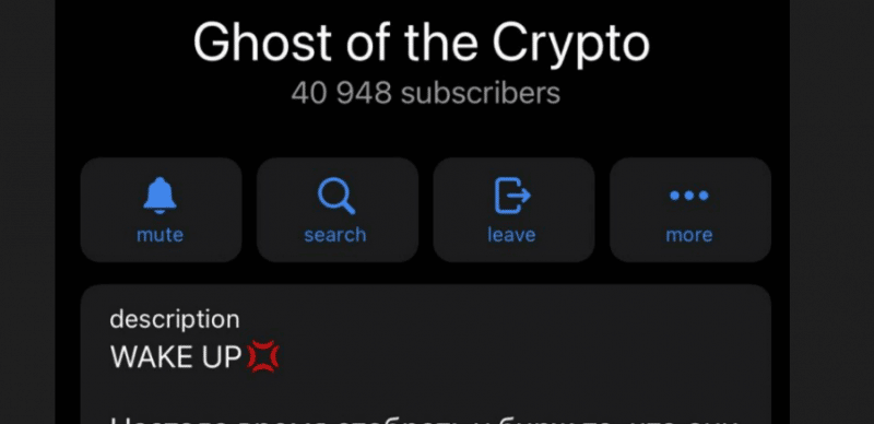 Ghost of the Crypto, админ @Crypto_ghost_adm продают липовый токен!