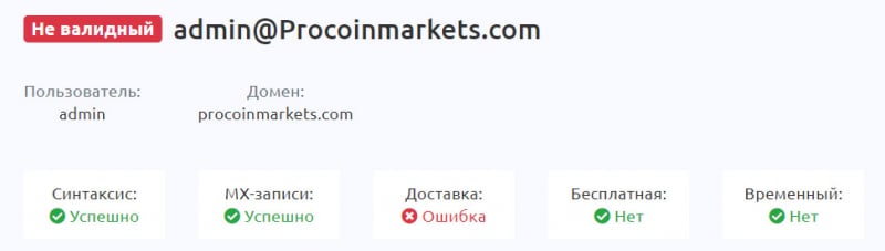 Основные сведения о Procoinmarkets говорят, что перед нами очередной лохотрон.