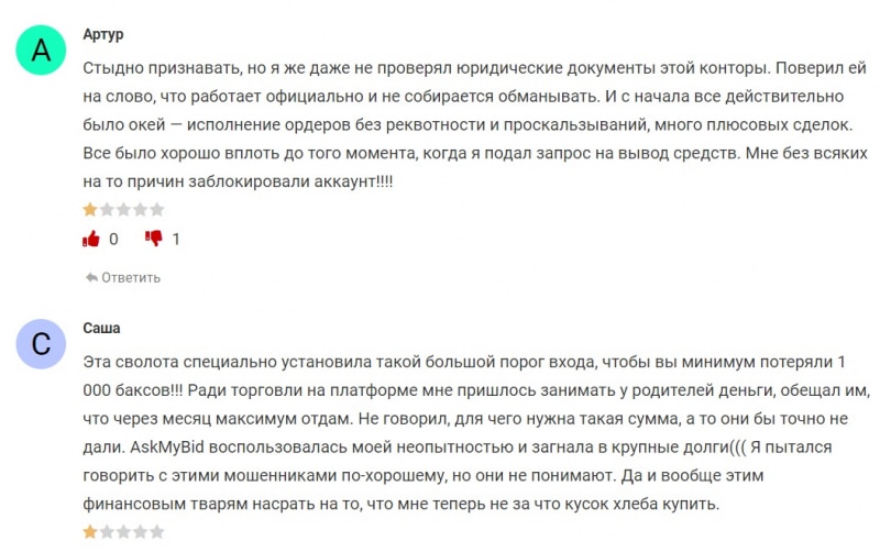 Брокер AskMyShares - однозначно может представлять опасность. Можно ли вернуть деньги в случае развода?