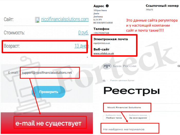 NICOLL FINANCIAL SOLUTIONS (nicolfinancialsolutions.com) лжеброкер! Отзыв Forteck