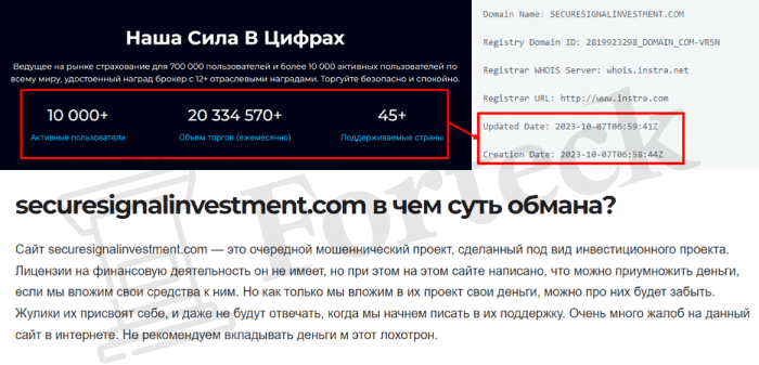 Secure Signal Investment (securesignalinvestment.com) лжеброкер! Отзыв Forteck