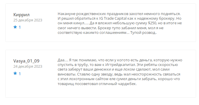 Полный обзор брокера IG Trade Capital