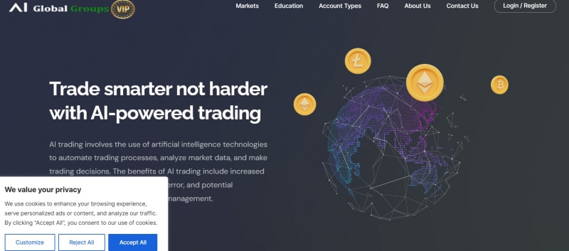 Остерегаемся. AI Global Group (ai-globalgroupsvip.com) — опасный брокерский проект. Есть большая вероятность развода и лохотрона. Как вернуть деньги? Обзор.