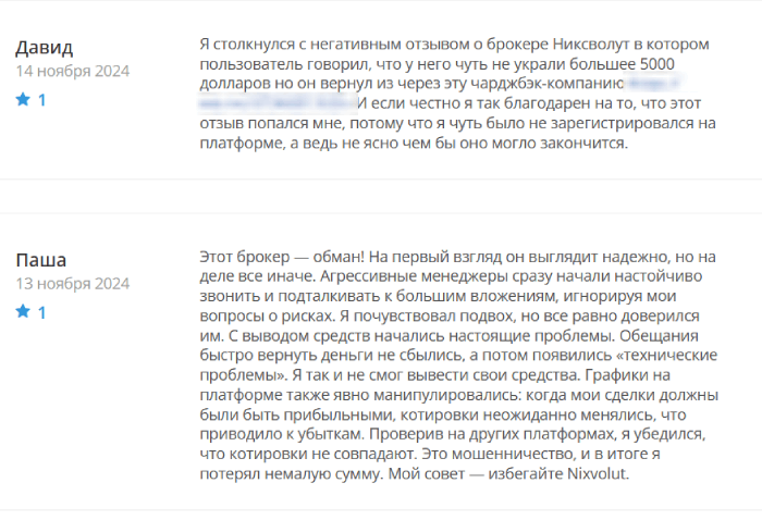 Nixvolut (nixvolut.com) лжеброкер! Отзыв Telltrue