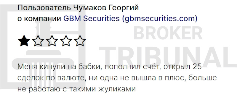 GBM Securities — лохотрон, использующий документы реального брокера